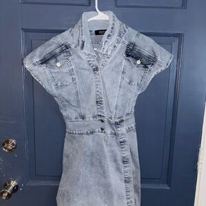 Gray Denim Dress